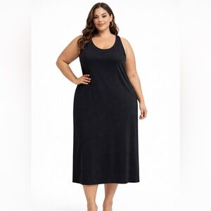SHEIN Curve Black Tank Midi Dress – Plus Size 1XL